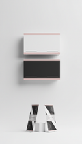 Minimalist Monochrome Business Card Set with Pink Accent